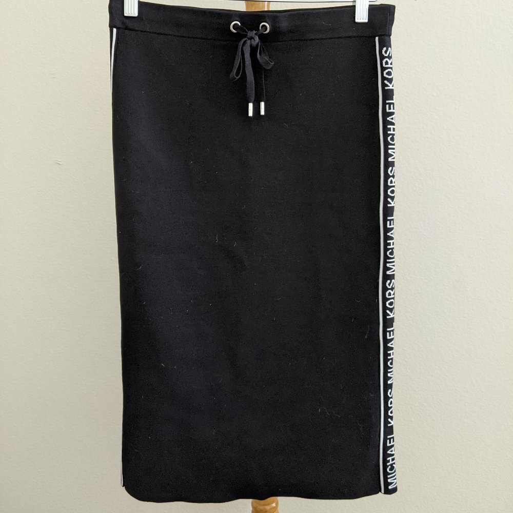 MICHAEL KORS black logo tape pencil skirt